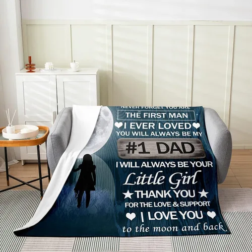 Miniatura 3 de Manta de forro polar para el día del padre, regalos de cumpleaños para papá, abuelo, manta de franela ultra suave de hija, manta de franela mullida