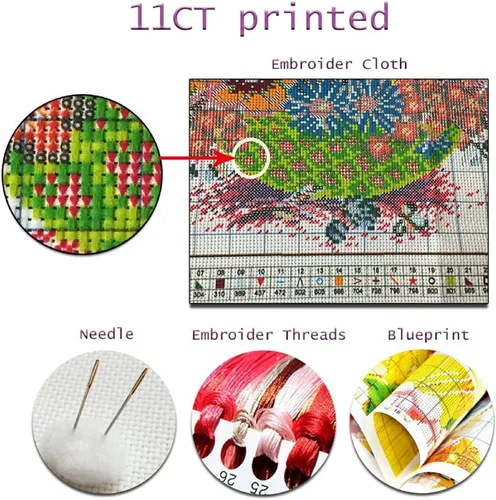 Miniatura 3 de Redxing Kits de punto de cruz estampados, kit de bordado para principiantes y adultos, gama completa de patrones de bordado, kits de iniciación