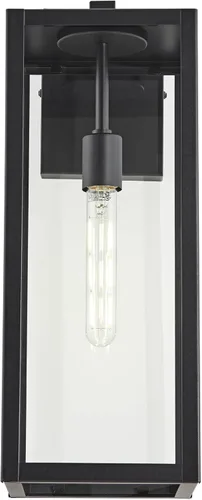 Miniatura 6 de John Timberland Titan - Juego de 2 lámparas de pared modernas para exteriores, marco rectangular negro místico, paneles de cristal transparente