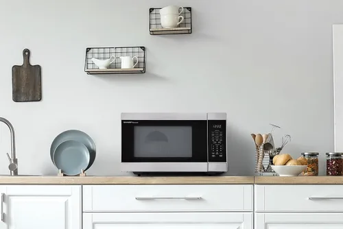 Miniatura 7 de SHARP Horno microondas para encimera con plato giratorio extraíble de 13.6 pulgadas, 1100 vatios, 1.6 pies cúbicos, acero inoxidable
