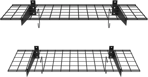 Miniatura 8 de TORACK Paquete de 2 Estantes de Pared para Garaje, Estantes de Alambre Montados en la Pared de 15" x 45" para Garaje de Servicio Pesado, Estantería