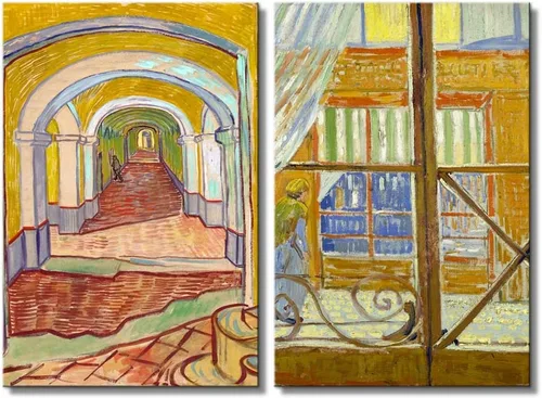 Miniatura 43 de wall26 - Les Alyscamps (Avenue in Arles) / Avenue of Poplars in Autumn de Vincent Van Gogh - Reproducción de pintura al óleo en juego de 2