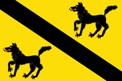 Bandera XL Areatza | Areatza Vizcaya Bandera rectangular de proporción 2 3, sobre un paño amarillo | Eu Areatzako udal ikurrina Bandera laukizuzena