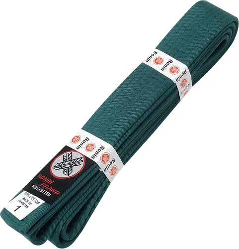 Ronin Brand Cinturón de rango de color sólido para uniforme de artes marciales - Wht, amarillo, verde, org, azul, pur, rojo, marrón y negro