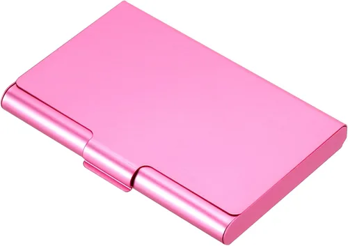 Miniatura 8 de Patikil Titular de la tarjeta de visita, caja de la tarjeta de metal de aluminio, titular profesional de la tarjeta de bolsillo para el nombre y Oro