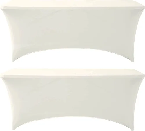 Miniatura 10 de Banquet Tables Pro Mantel rectangular plegable de elastano de 6 pies de largo, elástico, ajustado, para mesas de patio plegables de 30 pulgadas