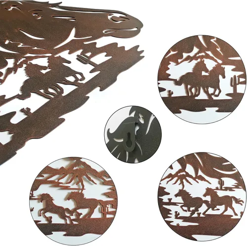 Miniatura 5 de WAIU Trio Wildlife Accent - Estatuas de animales montadas en la pared, colgantes de pared de metal, paredes artísticas de silueta, decoraciones