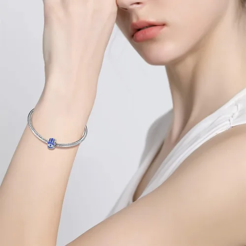 Miniatura 3 de AIEGNOS Dijes contra el mal de ojo de plata de ley 925 para pulsera y collar