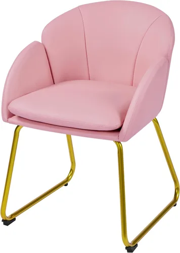 Miniatura 13 de Topeakmart Silla decorativa moderna, estilo floral, de terciopelo, con patas mentales doradas, para sala de estar, dormitorio, oficina en casa, Negro