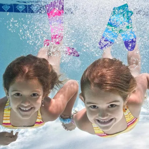 Miniatura 148 de Gugmoy Kids Swim Fins,Comfortable Silicone Flippers for Swimming and Diving,Size Suitable Beginners Kids Girls Boys Adults