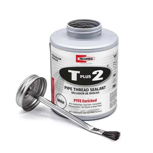 Miniatura 5 de RectorSeal T Plus 2 23710 Sellador para roscas de tuberías, no se endurece, fibras sintéticas, no contiene otros metales, enriquecido con PTFE