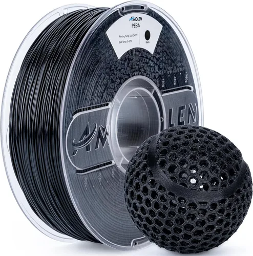 Miniatura 18 de AMOLEN Filamento de impresora 3D de TPU 95A, 0.069 pulgadas que brilla en el verde oscuro, filamento de impresión 3D flexible de TPU suave, alta