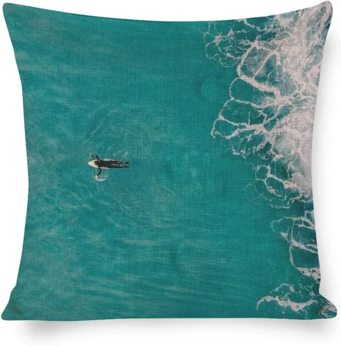 Miniatura 8 de Almohadas de cama con palmeras africanas, camellos, elefantes, 18 x 18 pulgadas, funda de cojín de lino animal de verano para decoración del hogar