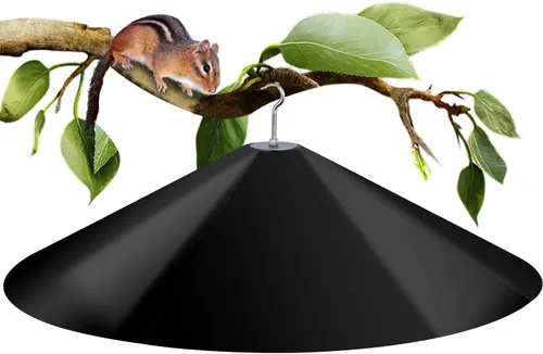 Comederos grandes de 24 pulgadas a prueba de ardillas para colgar al aire libre, deflectores exteriores para ardillas para el poste de comederos de