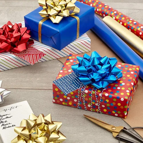 Miniatura 2 de Hallmark - Surtido de lazos para regalos de festividades (12 lazos) brillantes en rojo, azul, dorado, plateado para Navidad, Janucá, cumpleaños