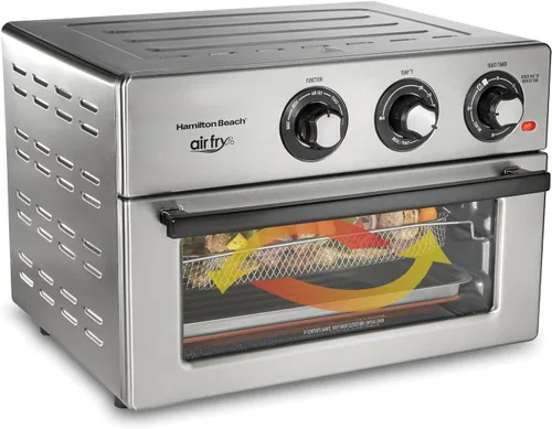 Miniatura 3 de Hamilton Beach Combo de freidora de aire para horno tostador, incluye hornear, asar y tostar, se adapta a pizza de 12 pulgadas, 1800 vatios, 6 modos