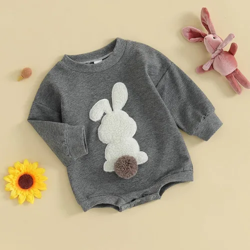 Miniatura 5 de FYBITBO Sudadera de cuello redondo para bebé niña y niño, mameluco de burbujas, camisa de manga larga, traje de San Valentín, ropa de otoño