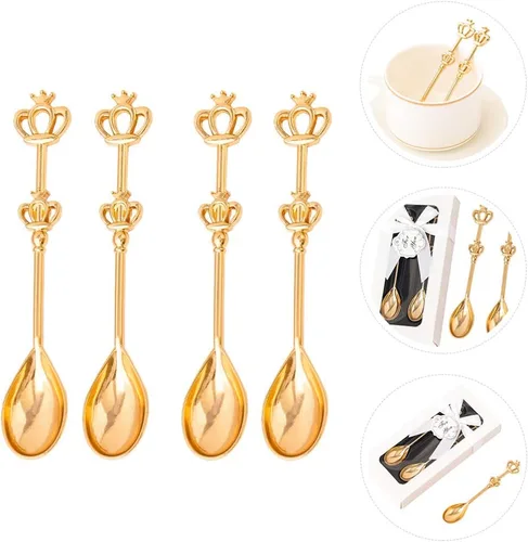 Miniatura 9 de ABOOFAN 8 cucharas de acero inoxidable de 7.87 pulgadas para baby shower, postre, café, azúcar, helado, condimento, cocina