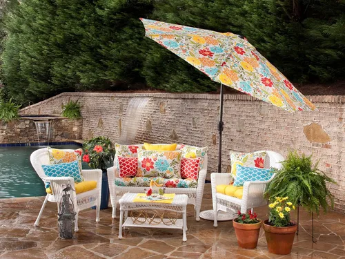 Miniatura 4 de Pillow Perfect 550435 - Cojines de asiento acolchados para exteriores/interiores Fresco (respaldo redondo), 19 x 19 pulgadas, amarillo, 2