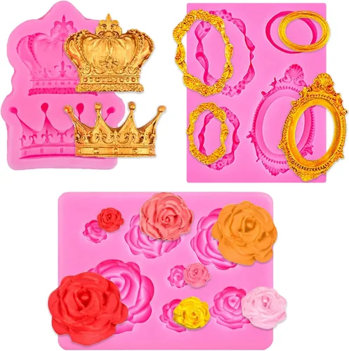Miniatura 8 de 5 moldes de silicona para fondant de oso y bolas de fondant de perlas 3D, semiesferas de chocolate, marcos de fotos de silicona para ositos