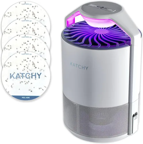 Miniatura 16 de Katchy Trampa para insectos enchufable para interiores, atrapa moscas para mosquitos, jejenes, moscas de la fruta y polilla pequeña, luz azul, sin