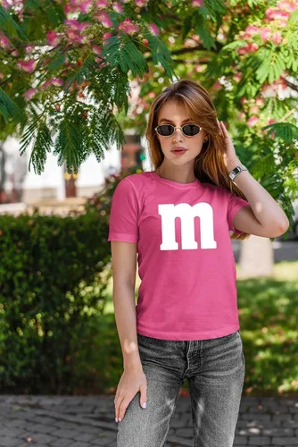 Miniatura 4 de Camiseta de disfraces de Halloween con letra M Idea de camiseta gráfica divertida para mujer