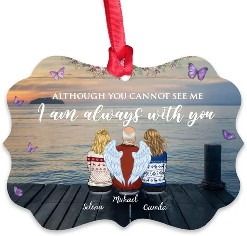 Miniatura 24 de Gossby Adorno conmemorativo de Navidad personalizado – Pérdida de padre estoy siempre contigo (padre, hija) personalizado para decoración de árbol