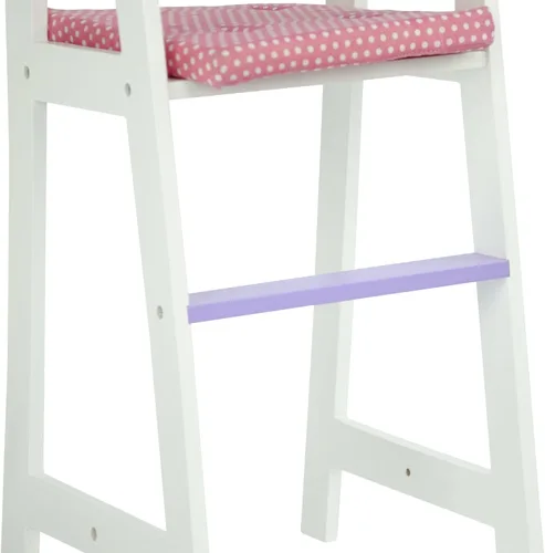 Miniatura 5 de Olivia's Little World - Silla alta para muñeca bebé princesa de lunares - Gris Blanco