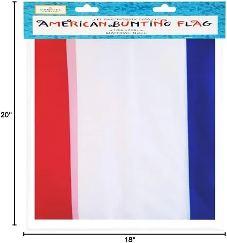 Miniatura 4 de The Dreidel Company Banderines de bandera estadounidense – Decoración patriótica de bandera de Estados Unidos para el 4 de julio, grande, rojo