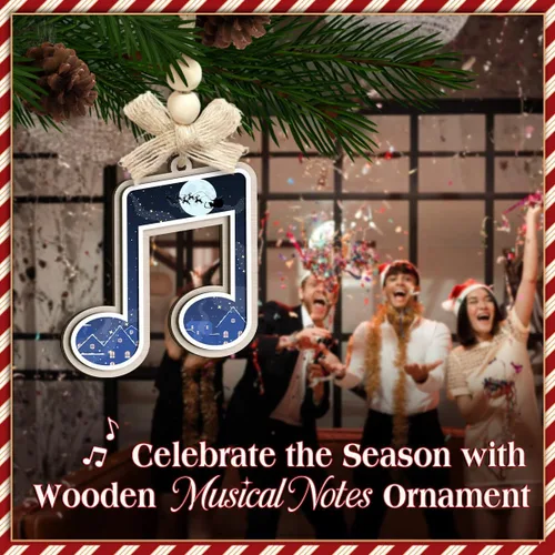 Miniatura 4 de Adorno de Navidad con notas musicales, adornos de notas musicales para músicos, amantes de la música, hombres y mujeres, idea de intercambio