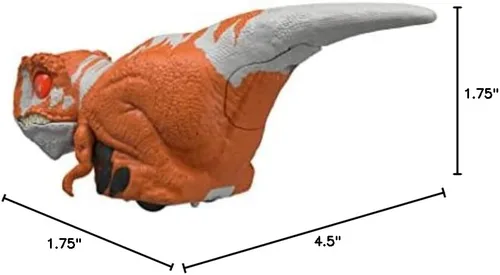 Miniatura 6 de Mattel Jurassic World Dominion - Juguete de dinosaurio sin jaula con movimiento y sonido controlados por clicker, figura de acción de dinosaurio rojo