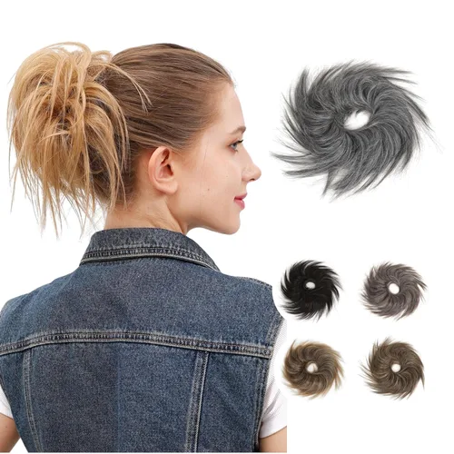 Miniatura 16 de JuvaBun Pieza de pelo rubia despeinada para mujer – Pieza de cabello rubio desordenado para moño, añade volumen instantáneo, rápido updo, lavable