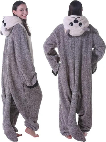 Miniatura 6 de DarkCom Pijama de una pieza de animal para mujer y hombre, disfraz de Halloween, ropa de dormir de Navidad