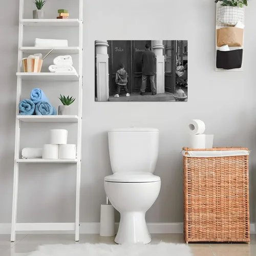Miniatura 8 de Divertida Decoración de Pared de Baño Arte de Pared en Blanco y Negro - Pósteres de Películas Clásicas Impresión en Lienzo, Arte de Pared Divertido