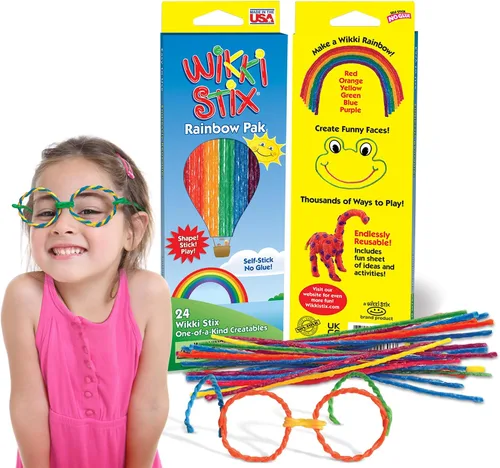 Miniatura 7 de WikkiStix Big Count Box, 468 Wikki Stix - 13 colores en caja de almacenamiento fresca con un folleto de ideas de 12 páginas, fabricado