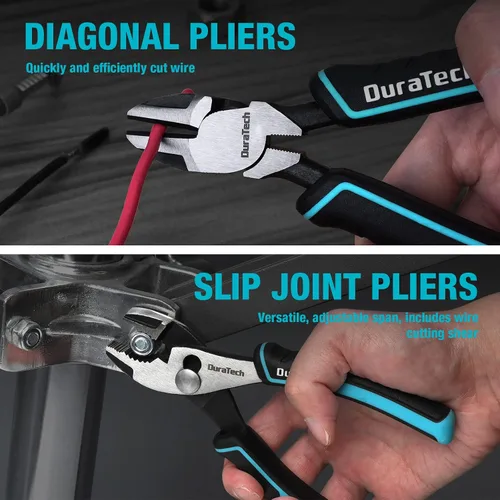 Miniatura 7 de DURATECH Juego de alicates de 7 piezas con estuche enrollable, construcción Cr-Ni de alta calidad