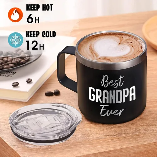 Miniatura 2 de Taza de café para papá, la mejor taza para abuelo de todos - Regalos de Navidad para papá, abuelo, abuelo, Paw Paw de los nietos - Taza de acero