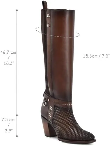 Miniatura 2 de Cuadra Botas altas para mujer en piel auténtica marrón 4V03RS