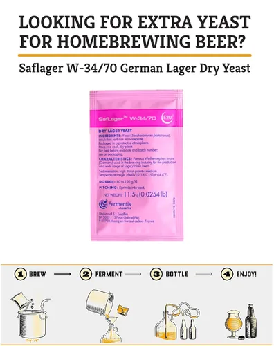 Miniatura 4 de Craft A Brew - Levadura SafLager W-34/70 - Levadura seca de cerveza alemana - Para Lagers artesanales - Ingredientes para elaboración casera