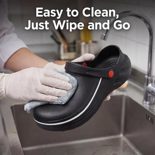 Miniatura 4 de FLIOZY Zuecos de chef para hombres y mujeres, antideslizantes, impermeables, a prueba de aceite, zapatos de trabajo de cocina profesional