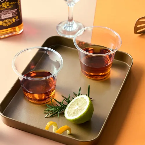 Miniatura 5 de Turbo Bee Paquete de 100 Vasos de Plástico Transparente de 9 oz, Vasos Desechables de Plástico Transparente para Beber, Vasos de Fiesta de Plástico