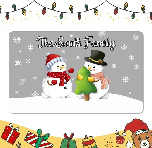 Miniatura 18 de Tapete personalizado de bienvenida de Navidad para entrada al aire libre con nombre, tapete de puerta de Navidad personalizado para Navidad, tapete