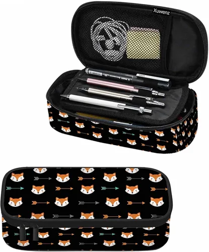 Miniatura 21 de Estuche organizador de lápices de alpaca, diseño de llama, hojas de animales, caja de papelería, caja de maquillaje, suministros escolares