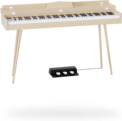 Miniatura 10 de HEXANT Piano digital ponderado de 88 teclas, teclado eléctrico de tamaño completo semi-ponderado vertical con 3 pedales y teclado multifuncional