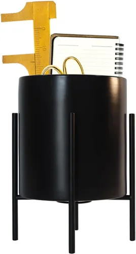 Miniatura 6 de Planet Pencil Cup Sturdy Metal Frame with White Ceramic Pen Holder For Desks and kitchen Appliance Holders