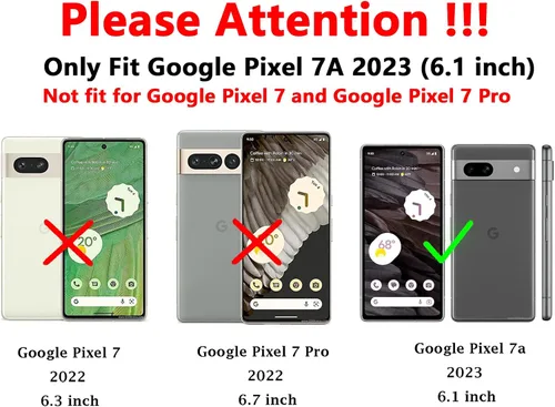 Miniatura 2 de Funda para Pixel 7a, con protectores de pantalla y funda para cámara, [grado militar] de 16 pies. Funda protectora probada contra caídas con soporte