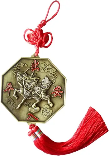 Miniatura 4 de Adornos de Feng Shui, espejo chino de Bagua, suministros para el hogar, decoración que trae riqueza y suerte, cuelgan 3.9 pulgadas