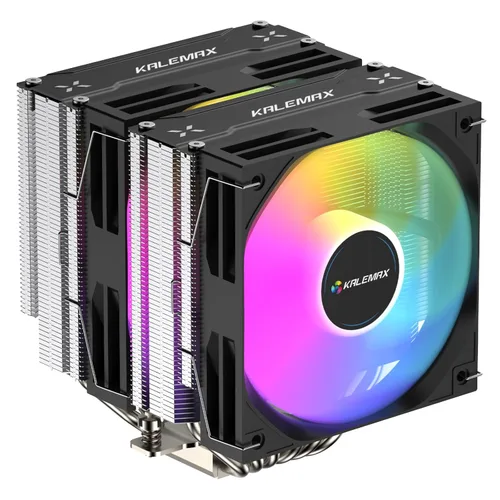 Enfriador de CPU de doble torre, 6×6 mm de tubos de calor, ventiladores ARGB PWM duales de 120 mm, velocidad de 2000 RPM, para AMD AM4/AM5; Intel