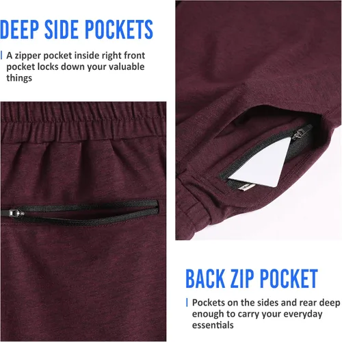 Miniatura 4 de maamgic Pantalones cortos de entrenamiento para hombre de 5 pulgadas, suaves, elásticos, para correr, gimnasio, atléticos, con bolsillos