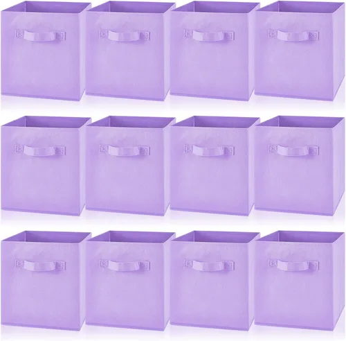 Miniatura 18 de Yinder 12 piezas Contenedor de almacenamiento cúbico, contenedores de almacenamiento de 11" para decoración de habitación, contenedores plegables